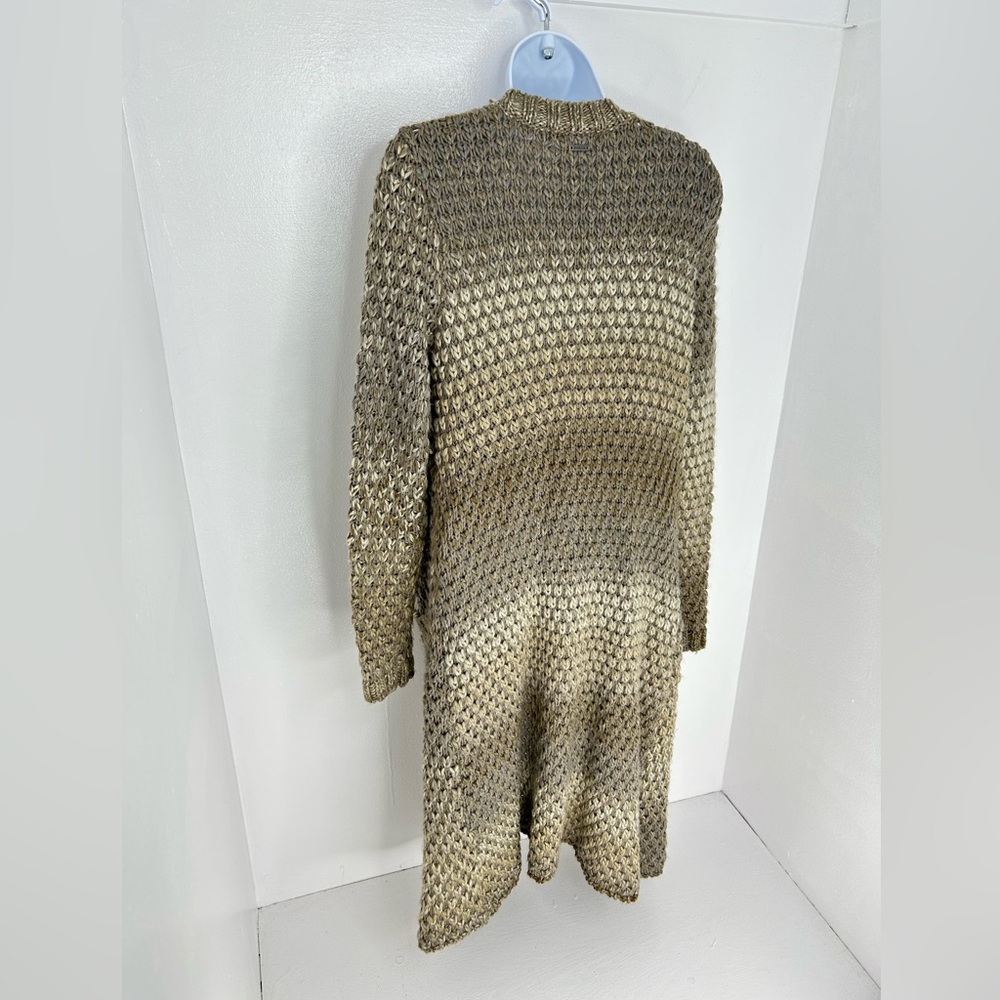 prAna Open Front Cardigan Long Duster Sweater Size Small Tan Brown Office Career - Picture 7 of 11